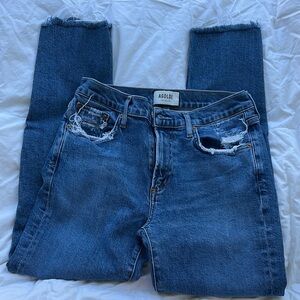 Agolde Blue Ankle Cropped Jeans Classic Style